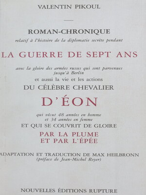 cover image of Le chevalier d'Éon et la Guerre de Sept ans